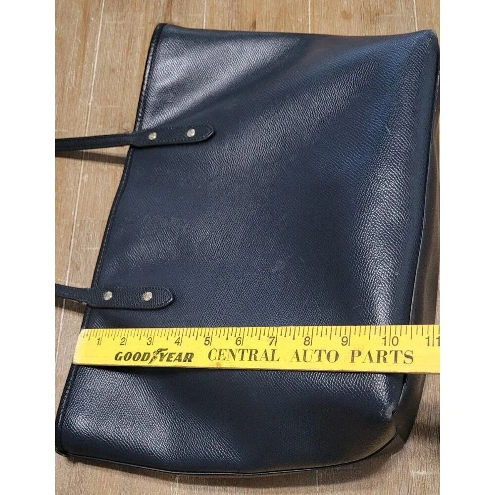 Coach Black Leather Tote Bag Shoulder Bag Gold Logo Large Classic